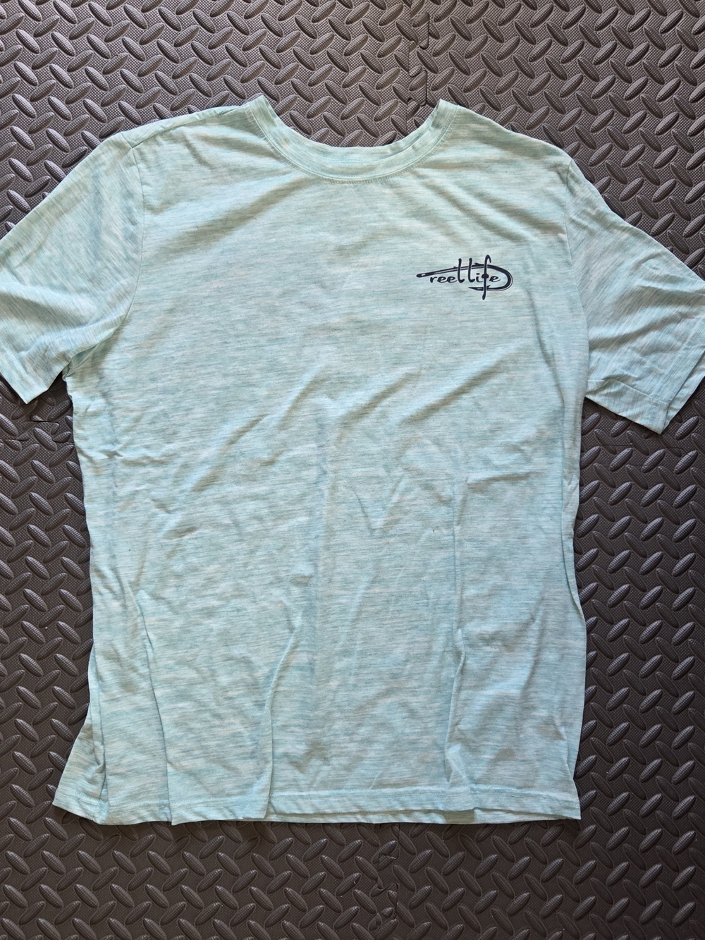 Reel Life Men's Short-Sleeve Crewneck Tee in Light Aqua